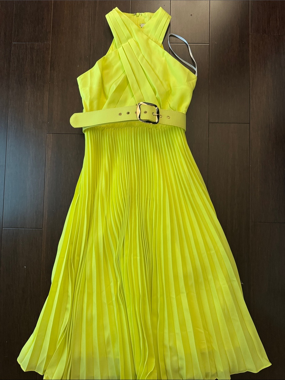 the clothing company Neon Lime Cross-Front Dress
